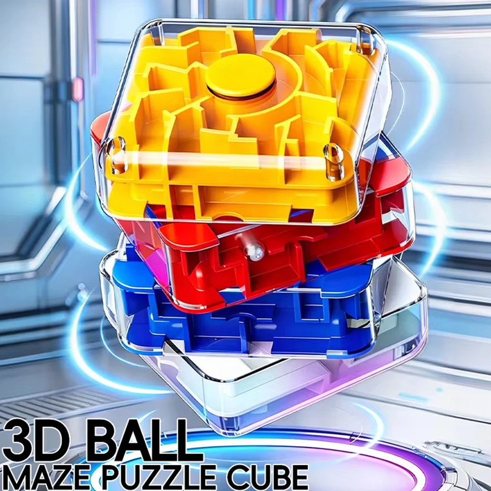 Novelty Fun 3D Maze Ball Interactive Puzzle Roller Cube STEM Learning male and female Stress Relief Cognitive Skill Game toy