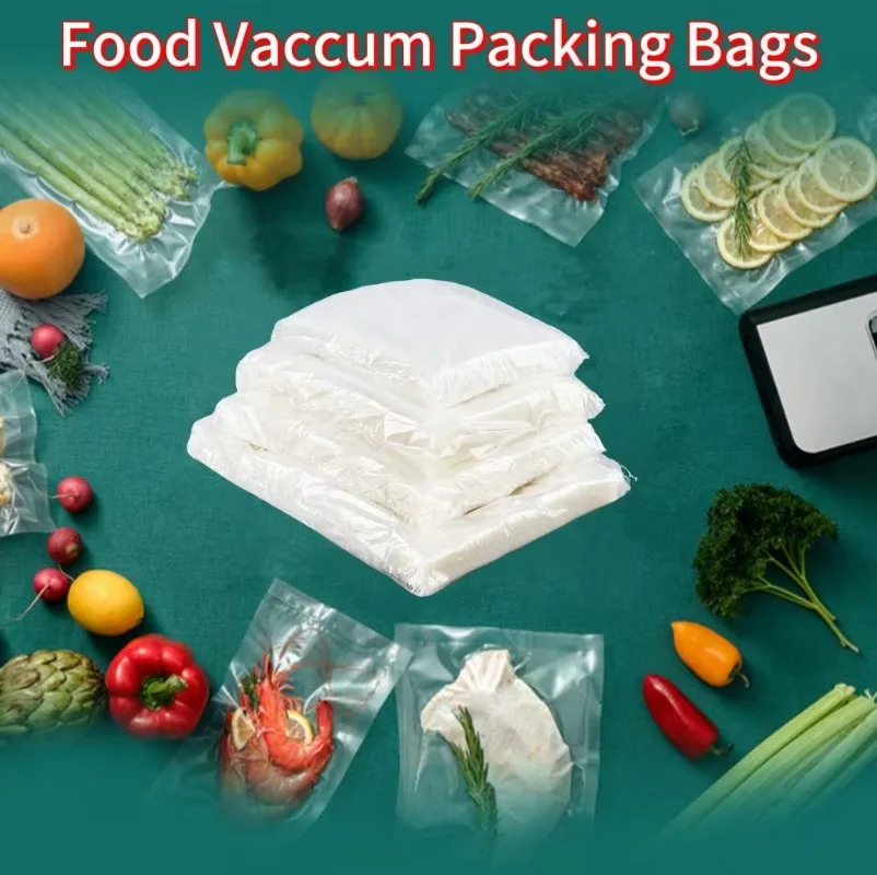 100/200 Stück Lebensmittel-Vakuumbeutel für Lebensmittel, Sous-Vide, strukturierte Aufbewahrungsverpackungsbeutel für Vakuumierer, Fleisch, Obst und Gemüse