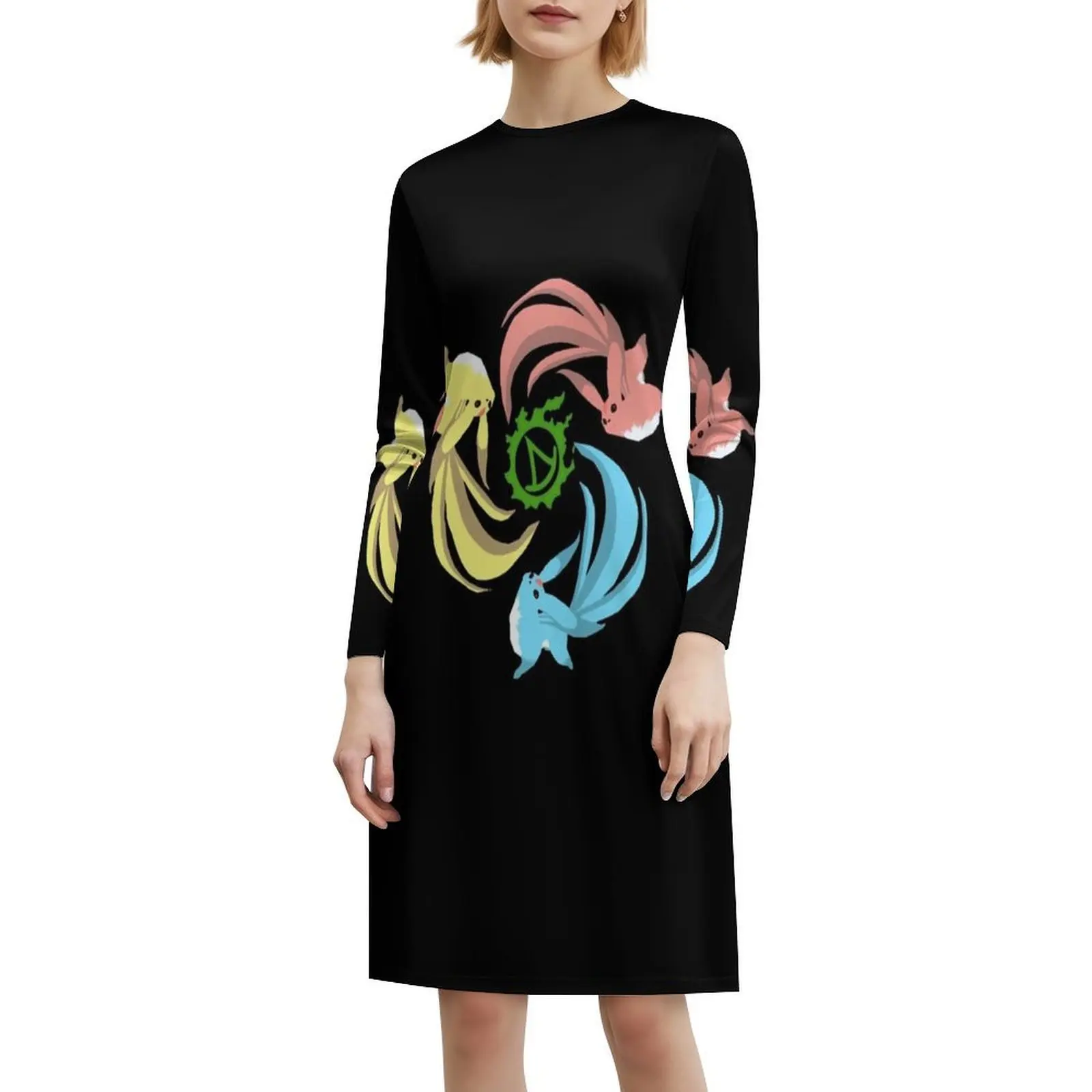 Ffxiv Summoner-Carbuncles Платье в корейском стиле для женщин Элегантное повседневное платье для вечеринки или повседневной носки Final Fantasy Xiv Ffxiv