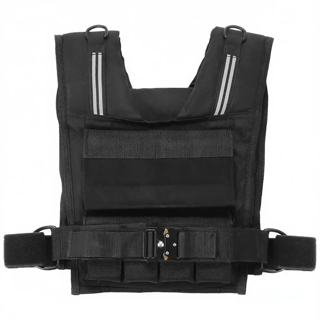 Gilet lesté réglable 15,85 kg, gilet lesté avec poids en fer, épaulettes et bandes réfléchissantes, gilets lestés pour hommes et femmes, dispositif d'entraînement pour la musculation