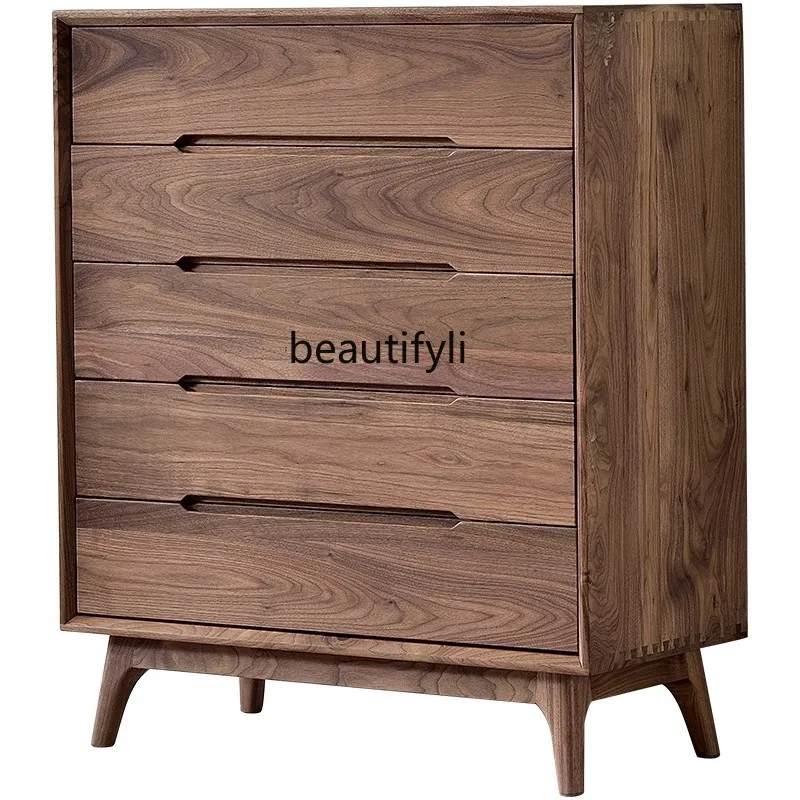 

Nordic Solid Wood Storage Chest of Drawers Modern Minimalist Kitchen Bedroom Storage Cabinet Italian Style