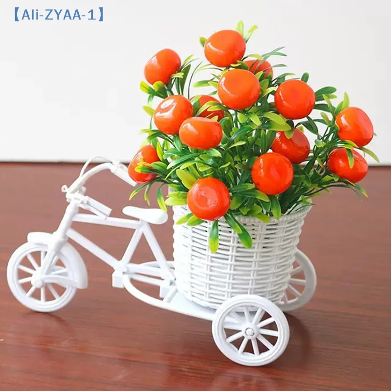 Simulation Flower Decorations Rattan Flower Basket Tricycle Bicycle Model Home Garden Wedding Party Decoration Romantic【ZYAA-1】