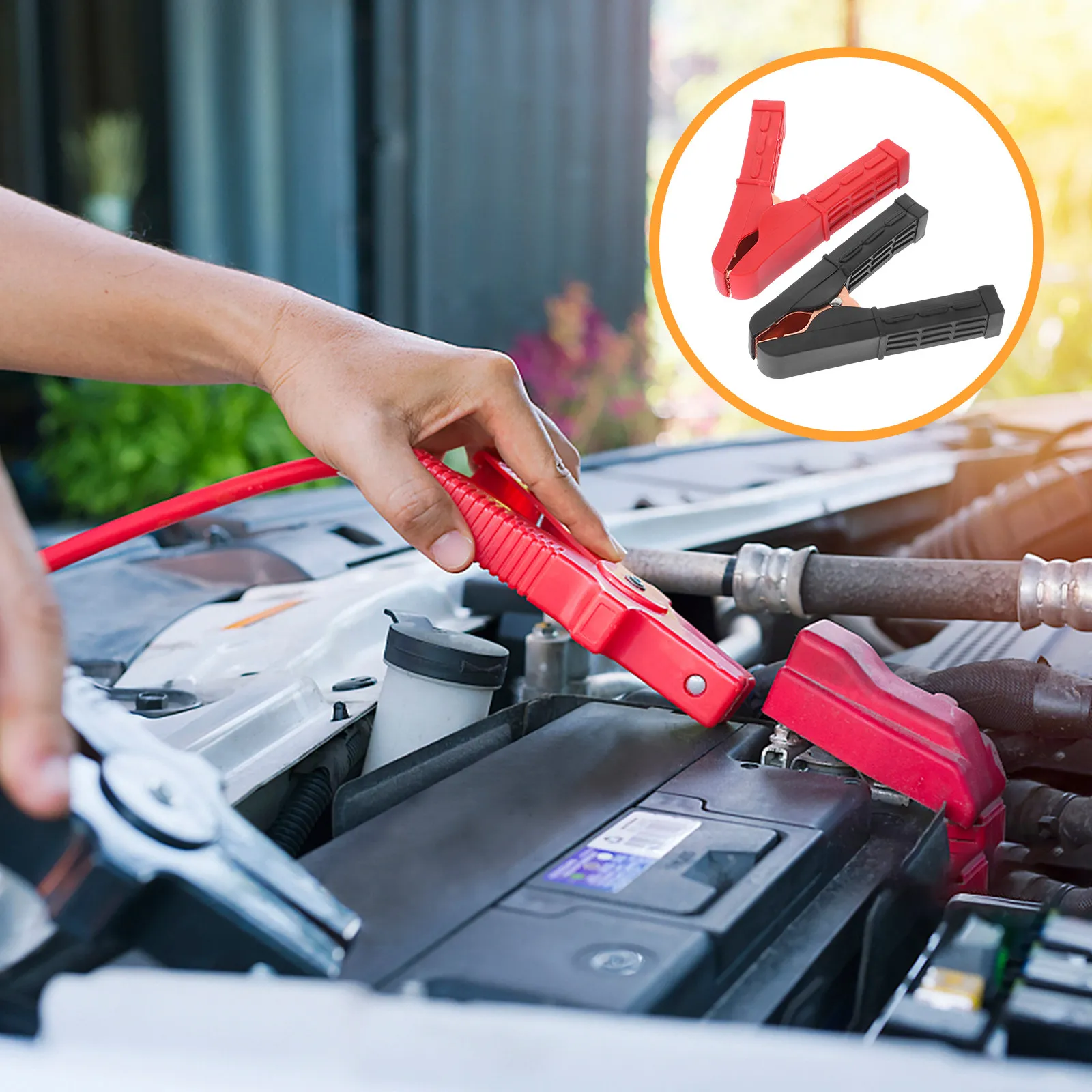 

2 шт. Премиальные автомобильные зажимы типа «крокодил» с медным покрытием для пусковых кабелей, для грузовиков, лодок, аварийного питания автомобиля, быстрое подключение