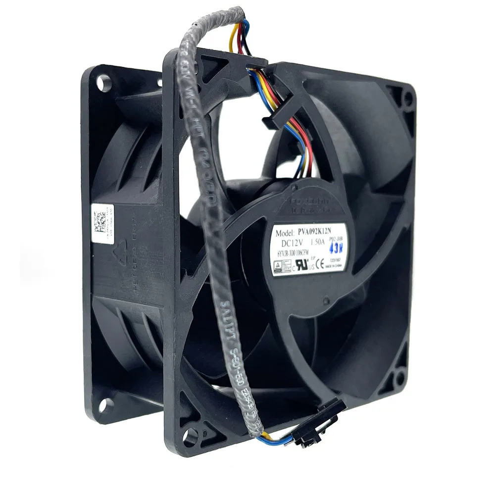 

6YVJR-X00 PVA092K12N 92mm 9238 12V 1.50A 106CFM Strong Air Flow Axial Server Cooling Fan 92x92x38mm