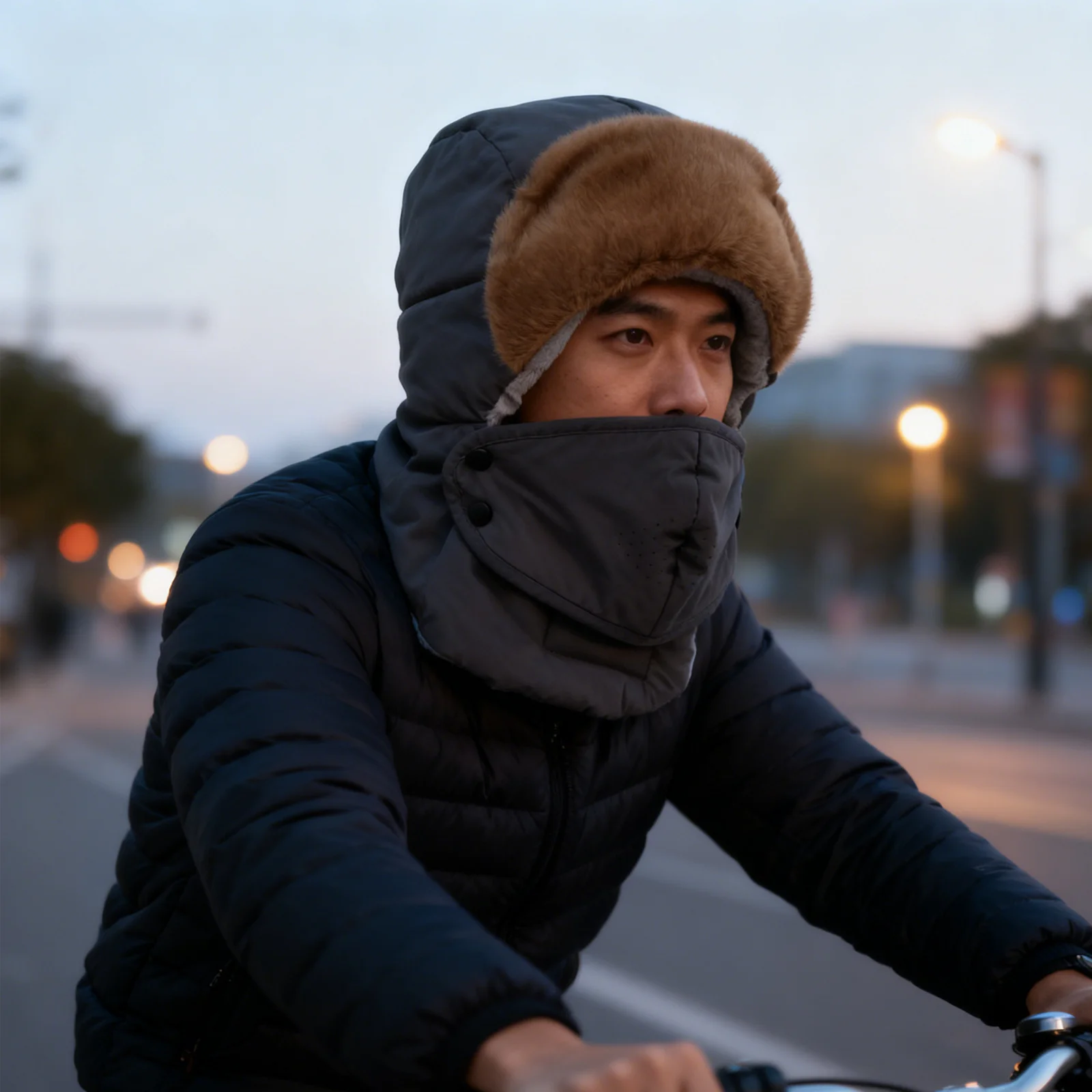 

Winter Cycling Warm Hat Thermal Fleece Cap Breathable Windproof Outdoor Sports Headwear Cold Weather Protection Winter Riding