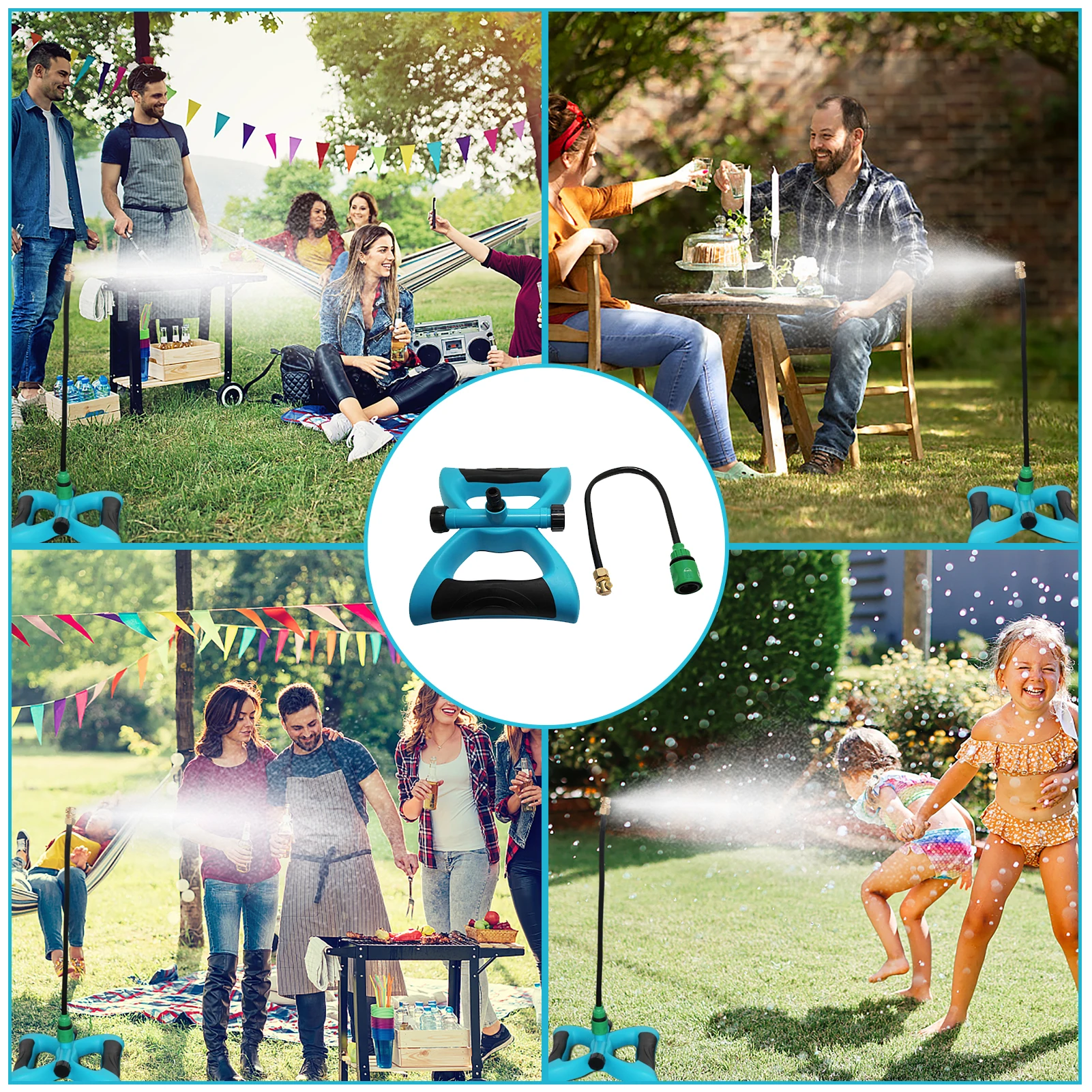 Stand Mister System Stand Mister Nozzles Different Angles Misting Cooling System For Pool BBQ Kids Water Playing Brass Nozzles