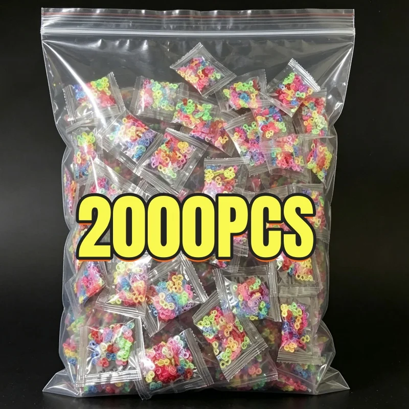 2000pcs Colorful S Clips Rubber Band Lock Hook for Charm Loom Gummies Bracelet Fefillb Diy Jewelry Making Supplies Accessories