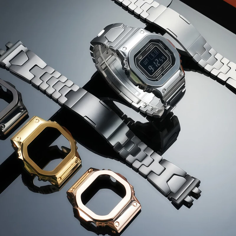 

DIY Stainless Steel Watch Strap for Casio 35th Anniversary G-SHOCK Solid Core Stainless Steel Watch Strap GMW-B5000 Series Men