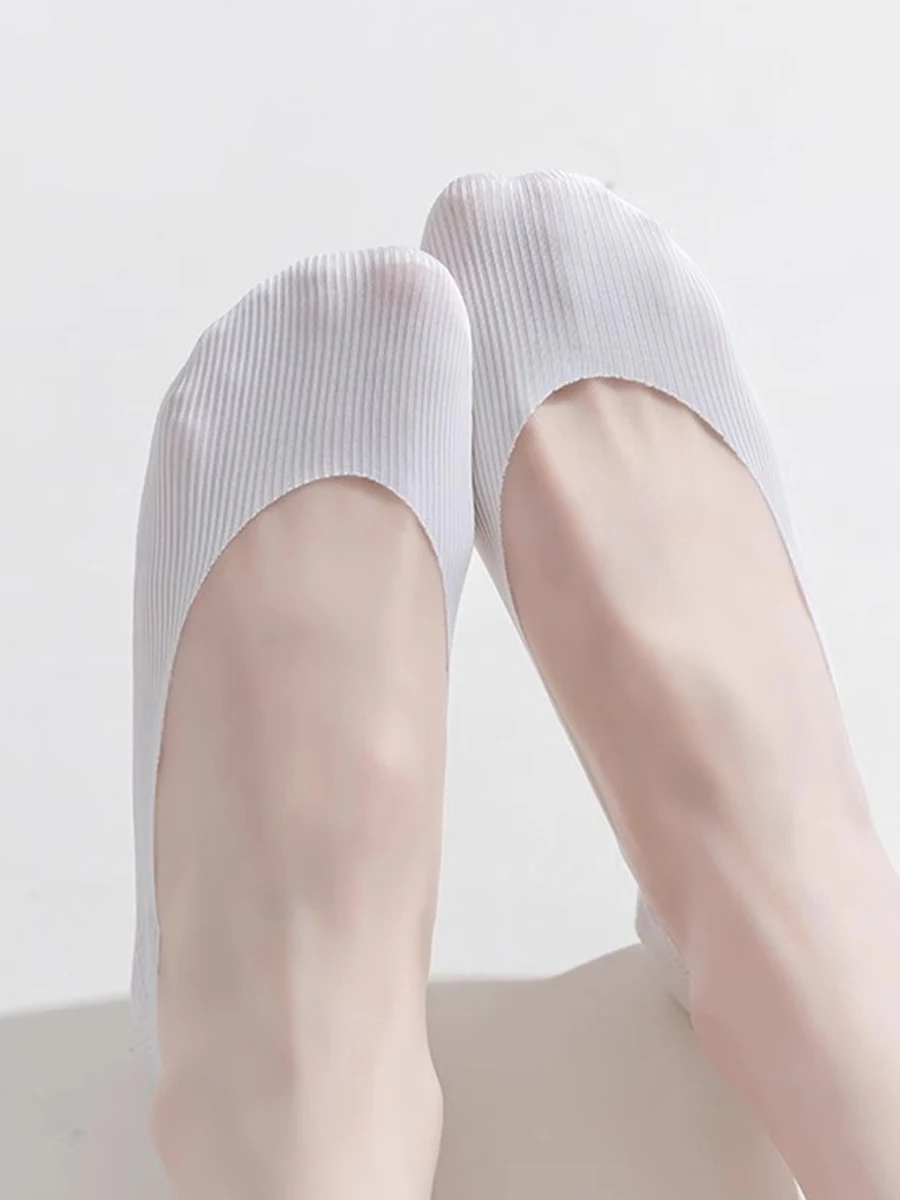 5 Pairs Socks Women's Summer Invisible Short Ankle Foot No-show Low Cut Silicone Non-slip Black Boat Socks image 5