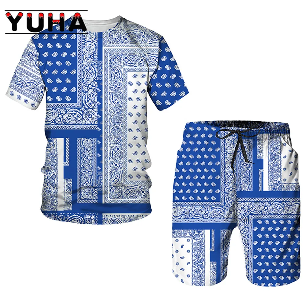 

YUHA, Hip Hop T-shirt Short Trousers Suits Summer Men Women Tracksuit Short Sleeve Tops 2pc Sets Sport And Casual Men‘s Clothes