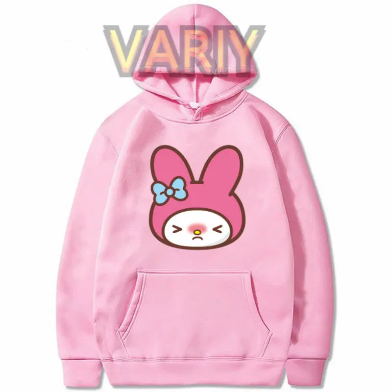 Harajuku Loose Hoodies Women Comfortable My Melody Printed Sweatshirts Long Sleeved Coat Tops Autumn Winter Lady Clothes