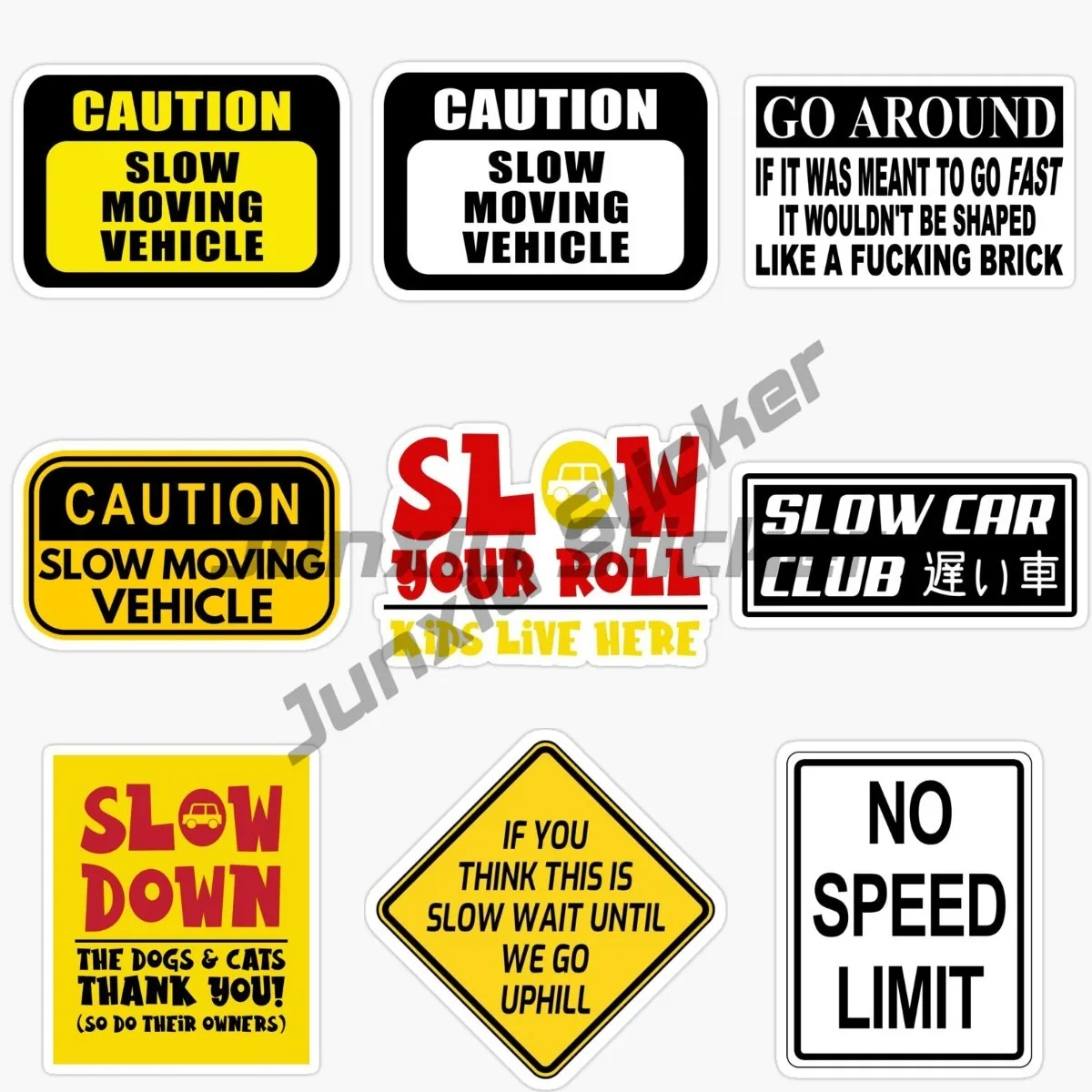 For Slow Vehicle Sorry Funny Car Stickers Occlusion Scratch Refrigerator Bumper Vinyl Car Wrap Campervan Decor