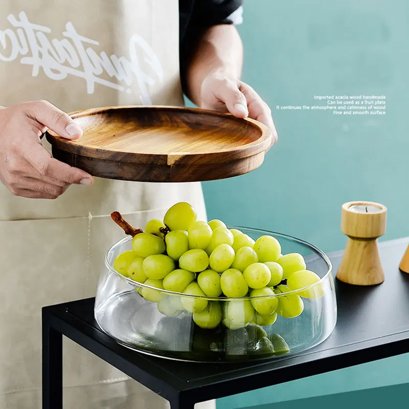 Assiette de fruits et de noix minimaliste, bol à bonbons, table de thé, verre à double couche, boîte de rangement pour la maison, le salon