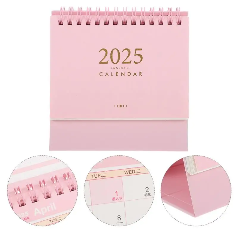 Mini Desk Calendar 2025 Standing Flip Desktop Calendar Mini Daily Schedule Planner For Home Office School Calendar Ornaments