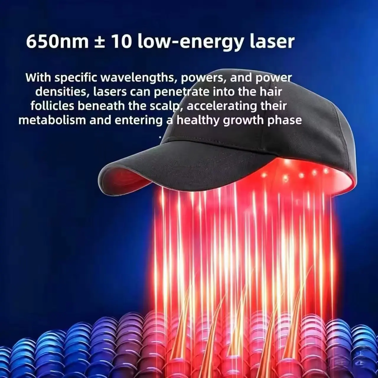 Red Light Hats for Hair Regrowth Infrared light Cap Thinning Anti Hair Loss Anxiety Stress Reduce Migraine Scalp Relax Massager