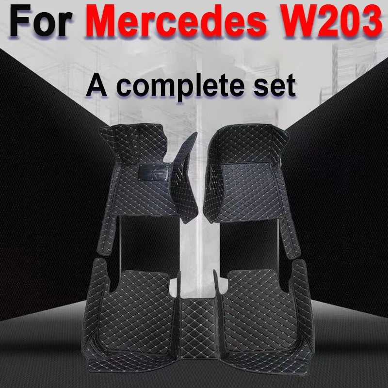 Custom Automotive Car Floor Mats For Mercedes W203 2001 2002 2003 2004 2005 Auto Luxury Leather Men Women Car Mats Full Coverage