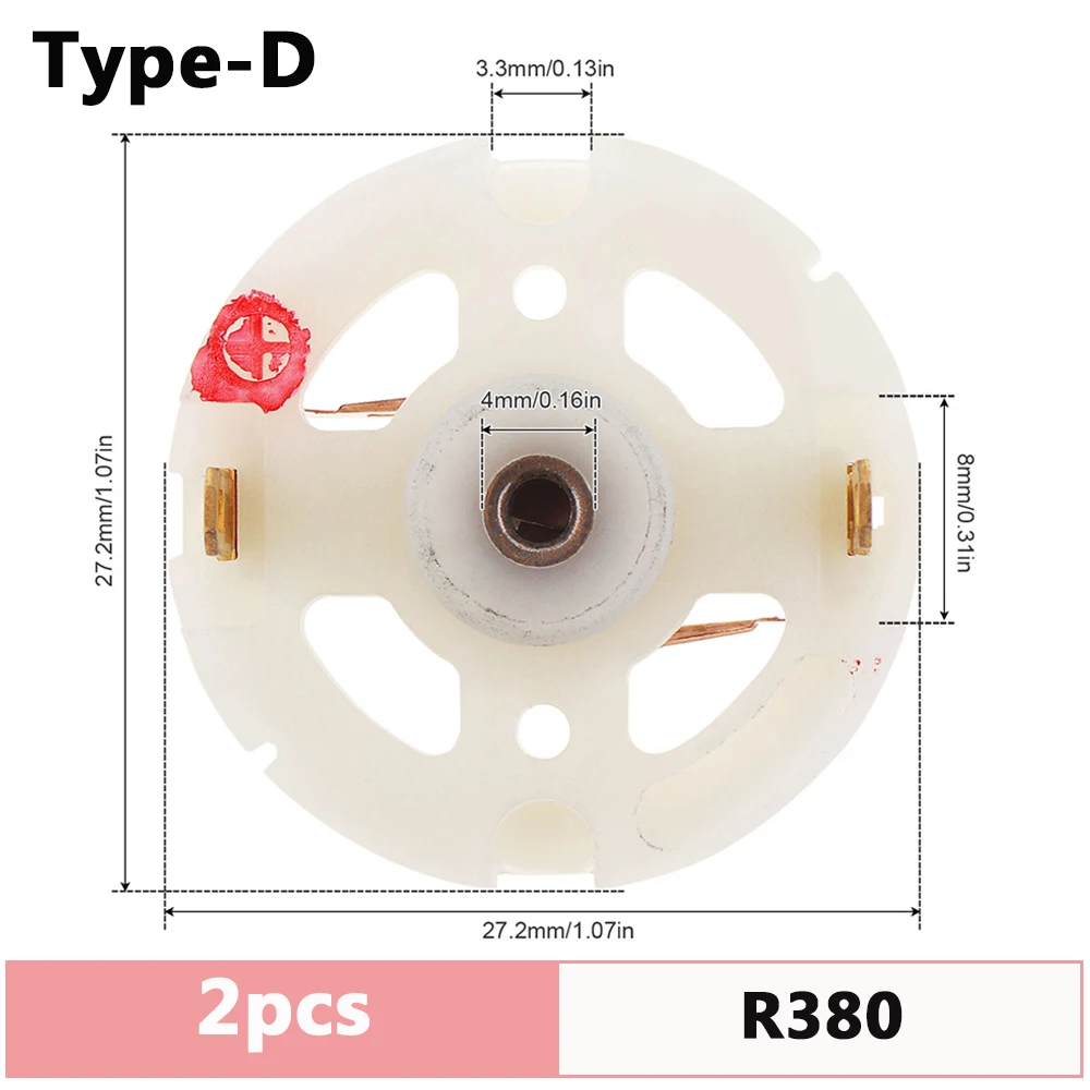 2Pcs RS550 RS380 RS775 DC Motor Carbon Brush Holder for Electric Drill / Electric Screwdriver with Copper Brush Motor Tools