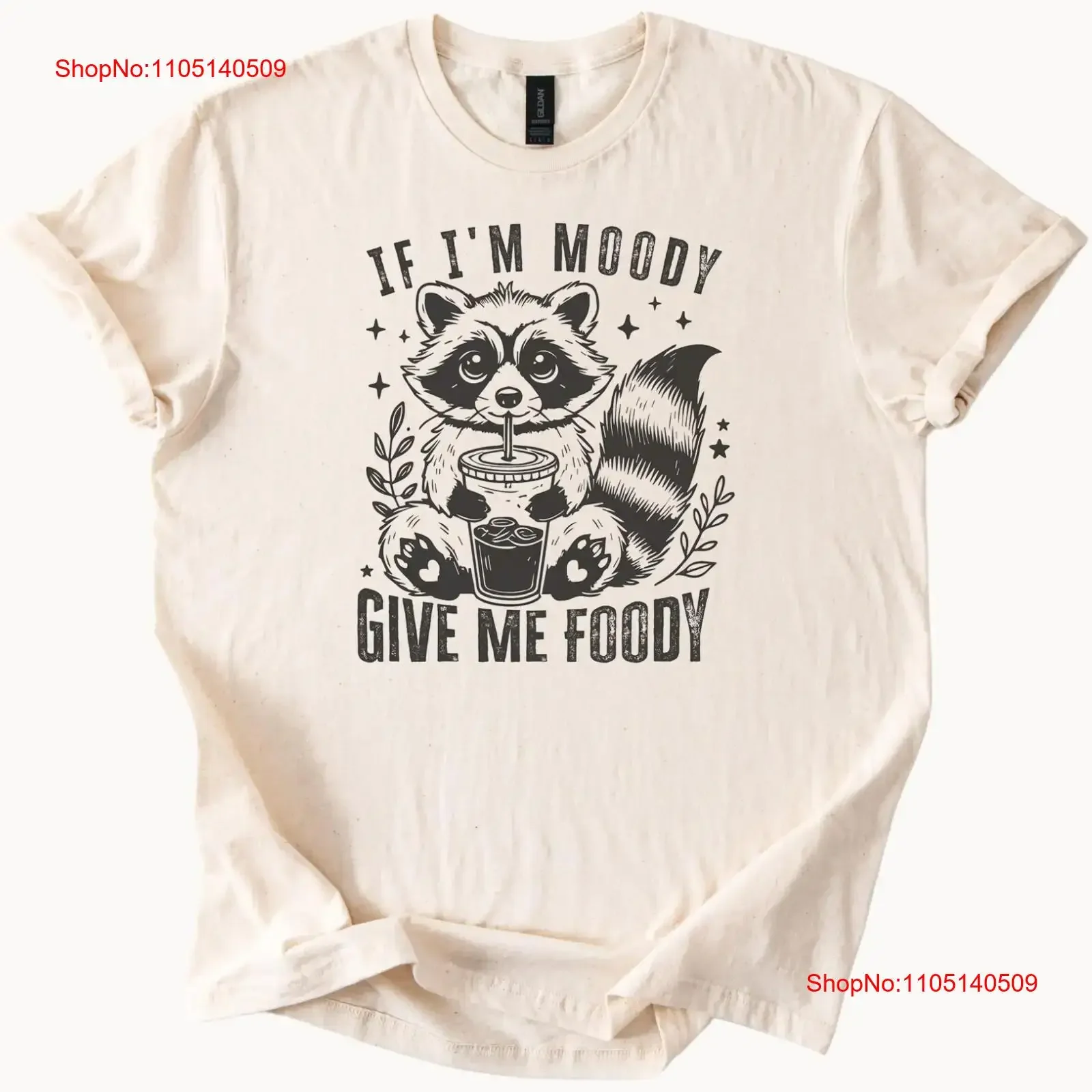 

Moody Raccoon Foodie T Shirt Cute Animal vintage Washed Soft streetwear fashion Stylish designer clothes Breathable graphic