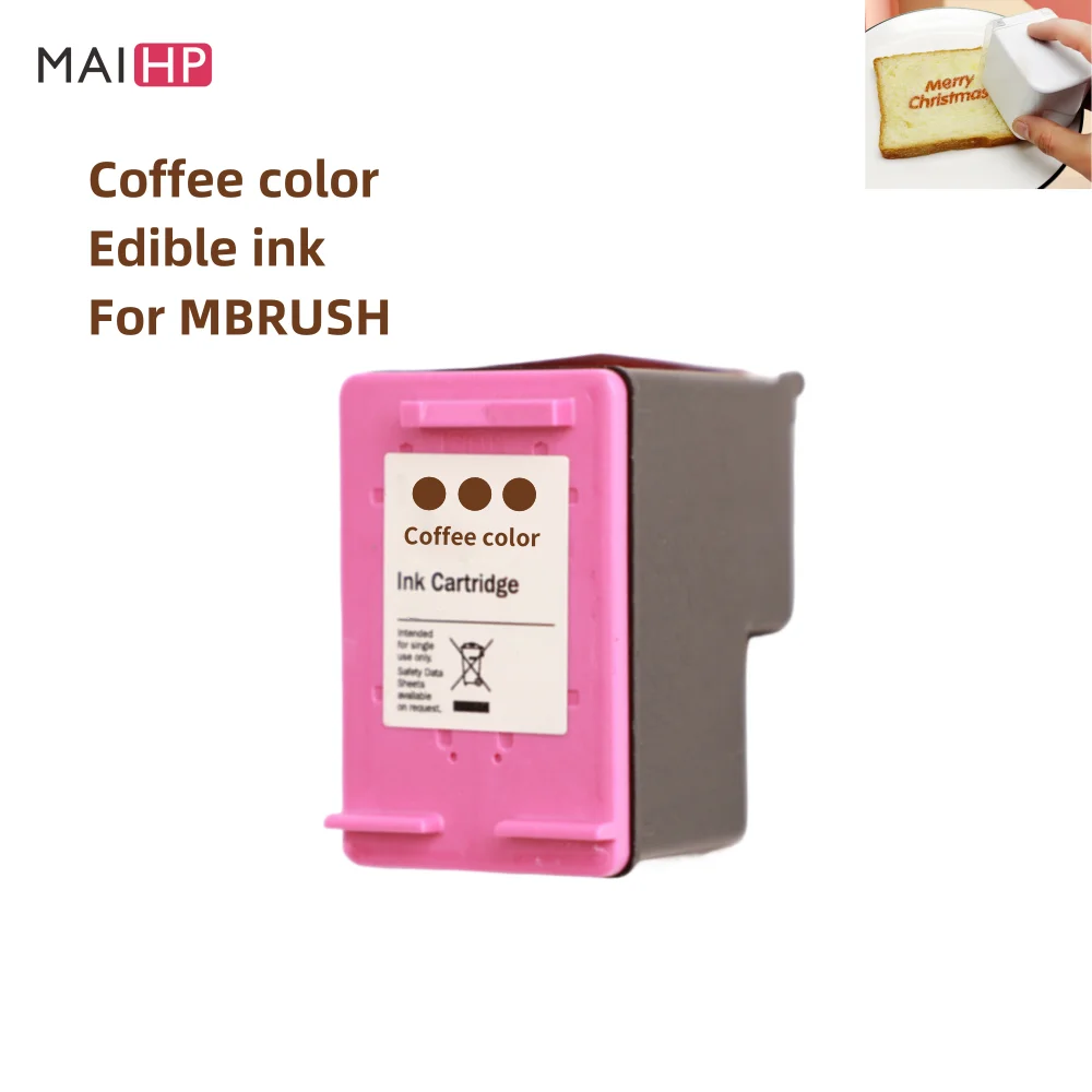 Tri-Color Black Coffee Food Edible Ink Inkjet Cartridge Replacement Printer For Kongten Mbrush Mini Handheld Printer