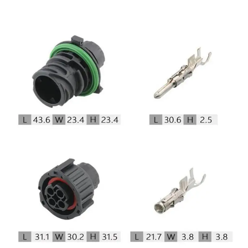 Round HOWO Odometer Speed Sensor Wiring Waterproof Plug Sealed Auto Female/Male Connector 1 Set 4 Pin 1-967325-1 Tyco