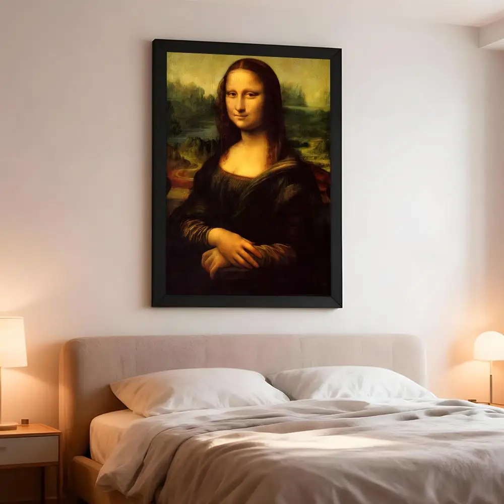 Classic Artist Da Vinci Poster Artistic Peel-Off Wall Decor, Indoor Outdoor Home Ornament for Collectors