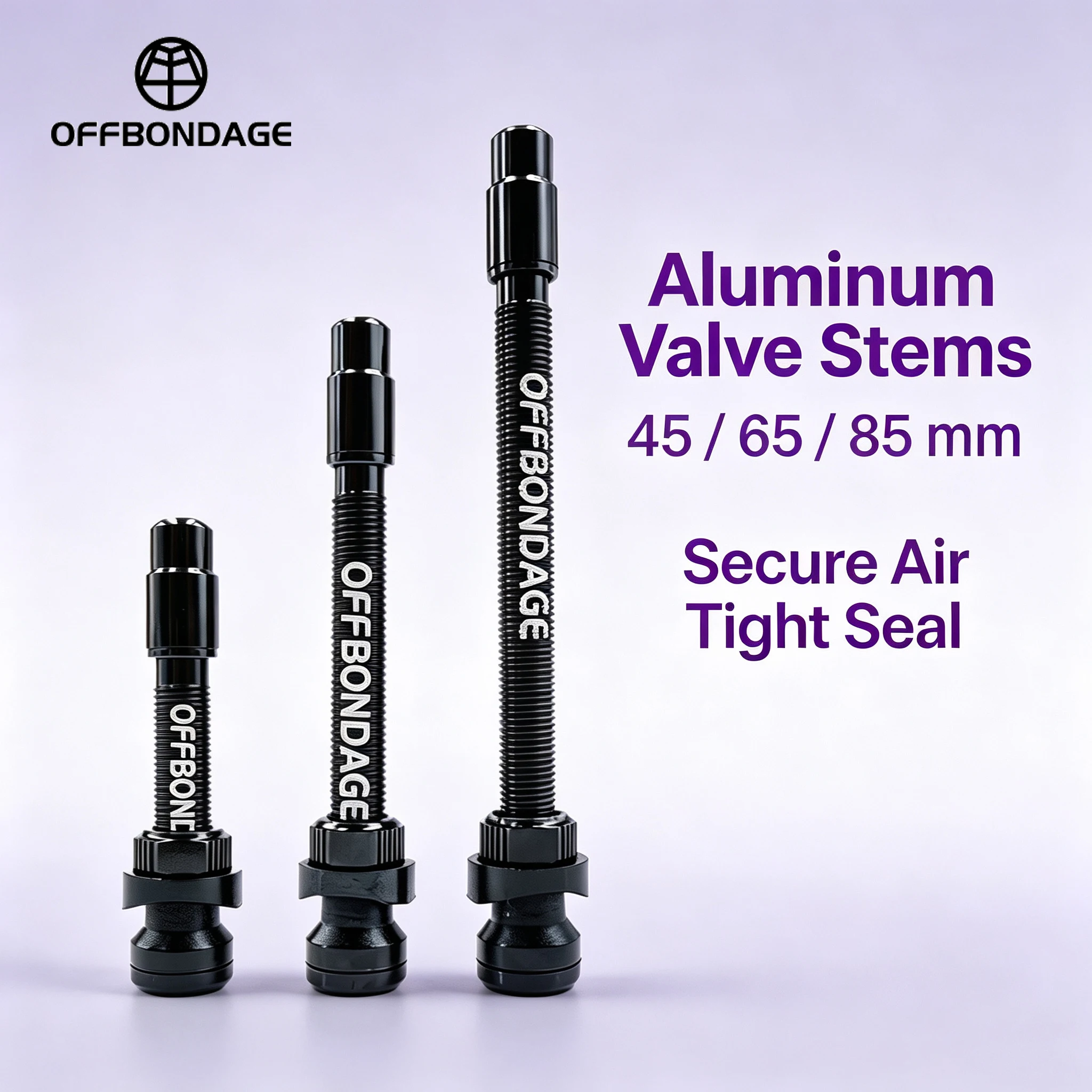 OFFBONDAGE 45/65/85mm Bicycle Tubeless Valve Alloy Aluminum Stem for MTB Road Bike Gravel Cycling Tire Valve Nipple Accessories