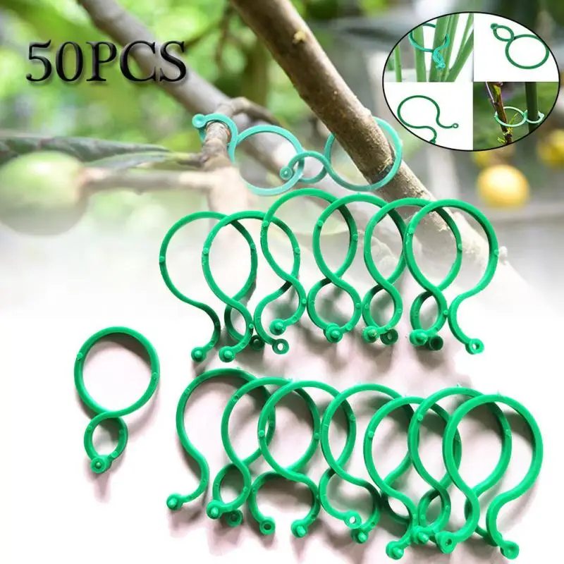 1/2/4PCS Garden Plant Clips Vegetable Growing Upright Plant Holder Green Plastic Bundled Ring Vine Support Garden Standing Tools