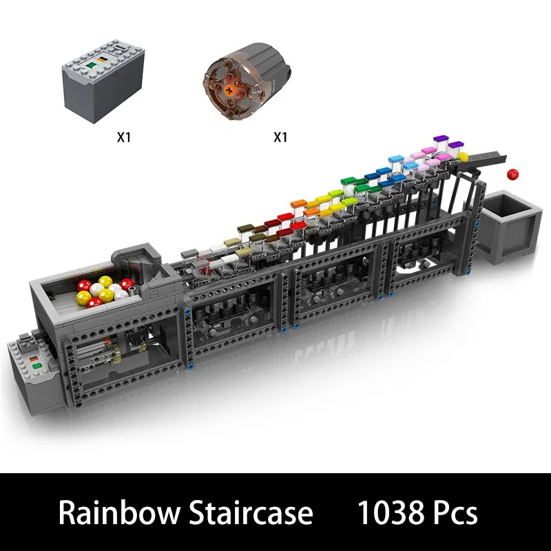 

Rainbow Steps GBC Electric Assembly Line High-Tech Mechanical Building Blocks Modified Power Model Bricks Toys