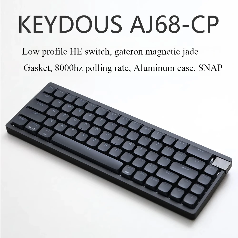 

Проводной низкопрофильный переключатель Keydous AJ68-CP HE 68, металлический корпус клавиатуры, прокладка RGB, горячая замена Gateron, магнитный нефритовый линейный игровой Mac