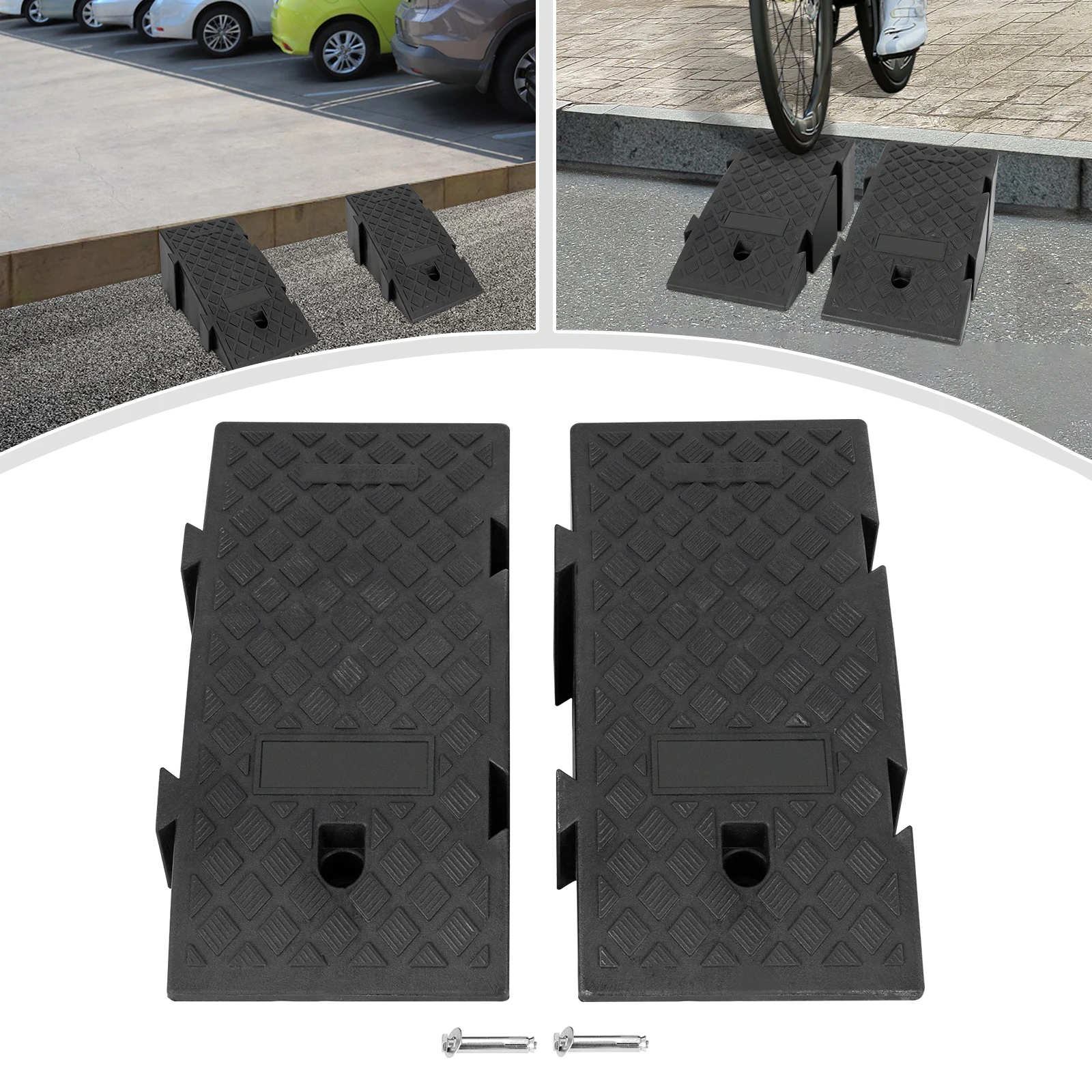 2Pcs Car Ramps, Non-slip Working Ramp, Car Slopeway for Parking Lots Driveways, Car Accessories