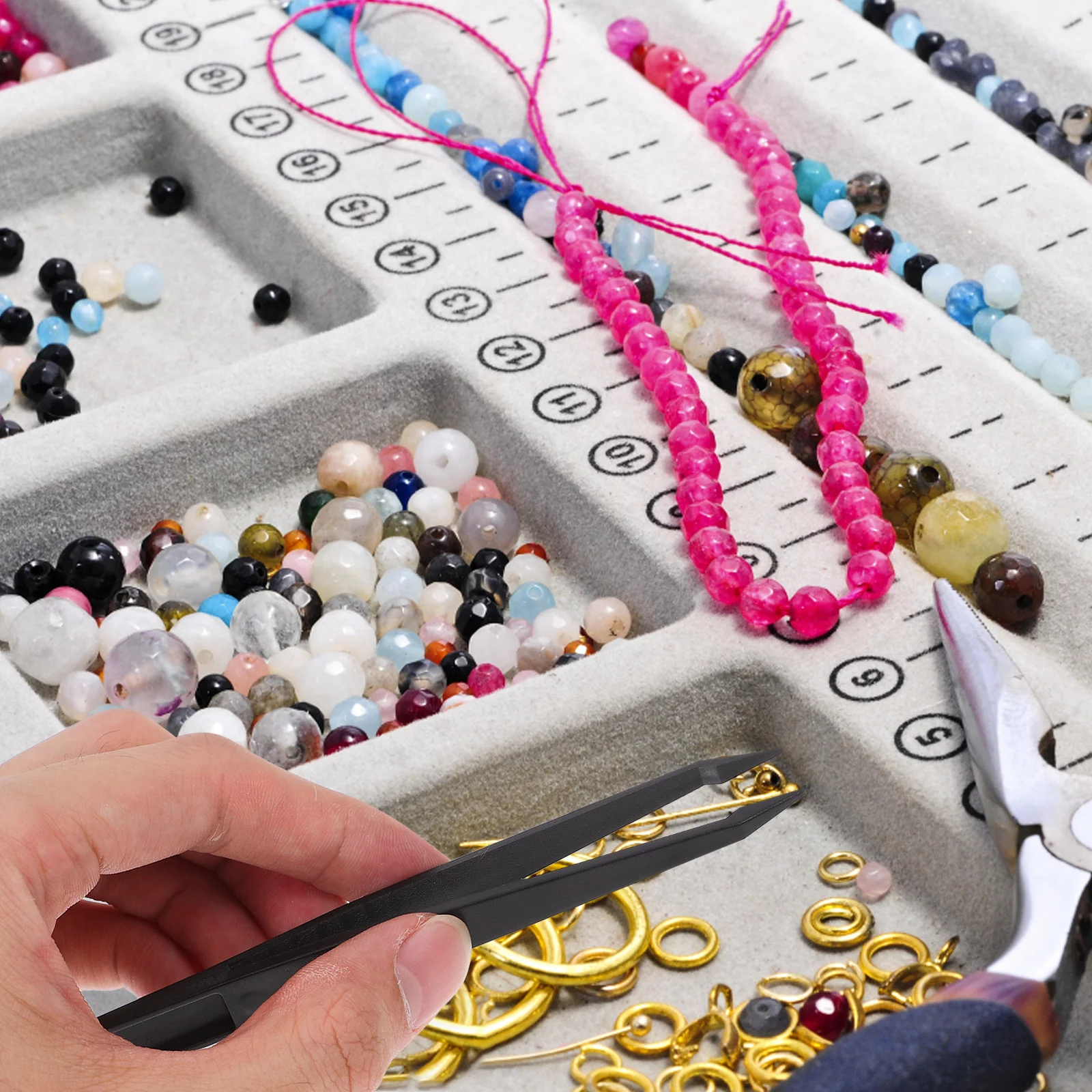 10 pz Pinzette di Precisione Set Pinzette Artigianali di Plastica Per La Produzione di Gioielli Orologio Riparazione Perline Raccolta Timbro Raccolta di Artigianato Fai Da Te
