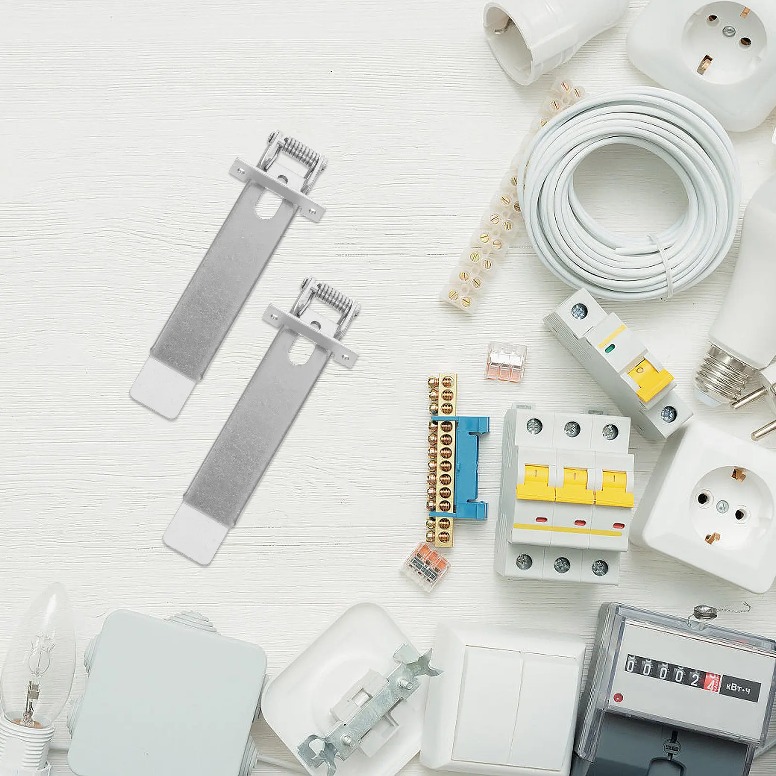 

6 шт. пружинных зажимов из холоднокатаной стали для встраиваемых светильников, панельных ламп, для ремонта и надежной фиксации