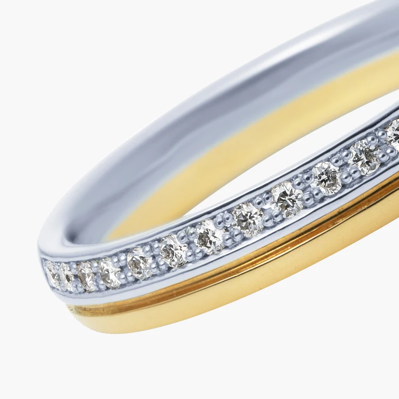 Matching Classic Domed 18K 14K 10K platinum Yellow Gold Plated with Platinum Edges Rings