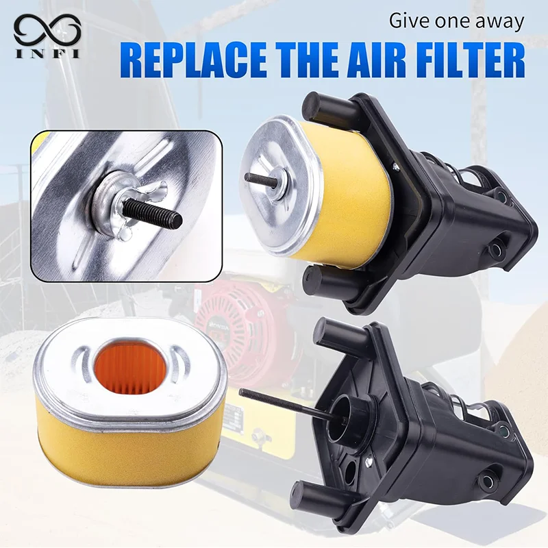 ชุดประกอบตัวเรือนกรองอากาศพร้อมไส้กรองอากาศ 2 ชิ้น แบบสองชิ้น ใช้ได้กับเครื่องยนต์ฮอนด้าซีรีส์ GX เครื่องตัดหญ้า