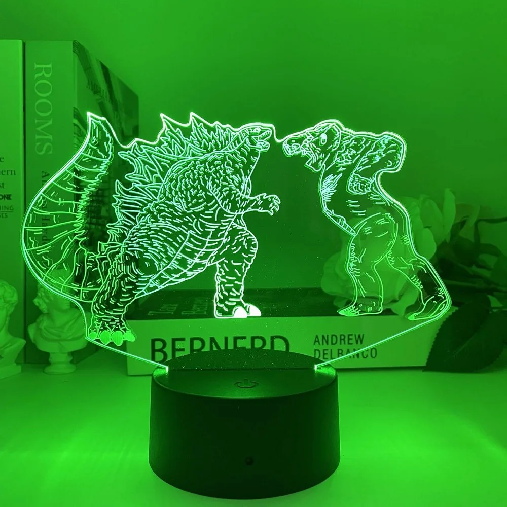 Hot Toys Godzilla 3D luce notturna in acrilico 16 colori lampada da scrivania USB dimmerabile regalo di compleanno per ragazzi e ragazze regalo di