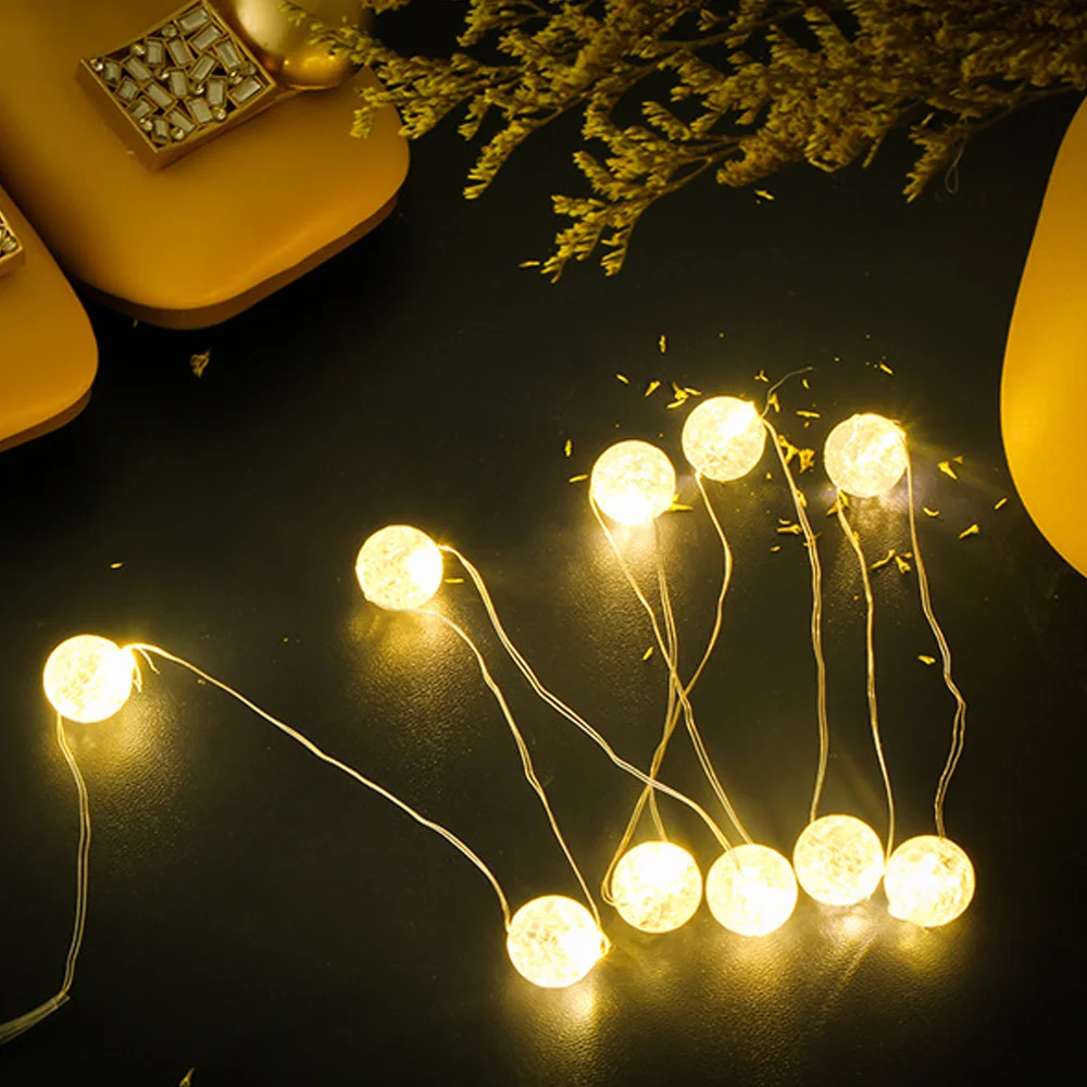 Led Copper Wire Fairy Lights Waterproof LED Ball String Lights Battery Operated Garland DIY Wedding Christmas Party Decoration