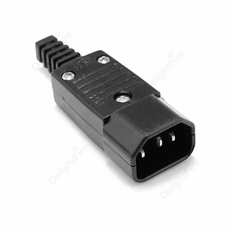 IEC 320 C13 C14 Electrical Socket Female Male Straight Inlet Cable Plug Connector 3 Pin Rewireable AC Power Socket Mount Outlet