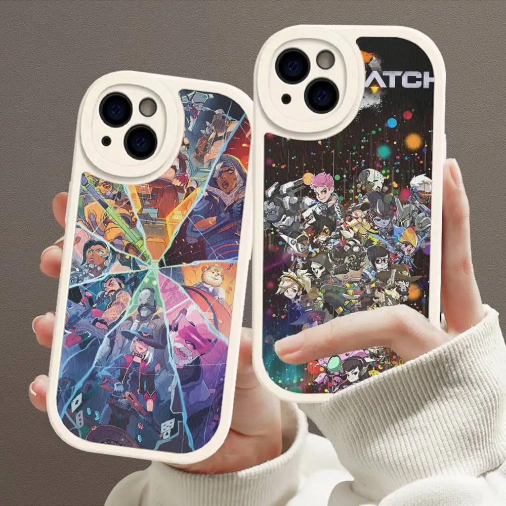 FPS Game O-Overwatch Leather Phone Case For IPhone 16 15 14 17 Pro Max 11 12 Mini Plus Soft Shell