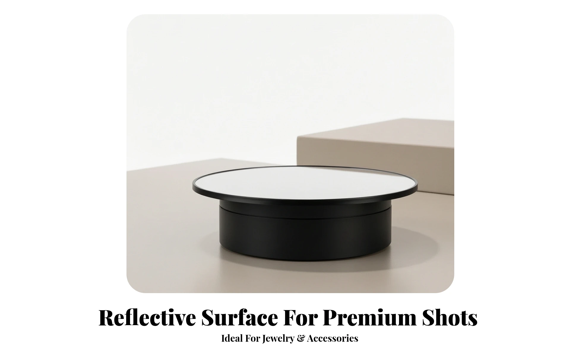 Electric Turntable with Mirror Top Adjustable Speed Turntable with Mirror Top Motorized Rotating Display Stand Silent Electric Turntable with Mirror Top Adjustable Speed Turntable with Mirror Top Motorized Rotating Display Stand Silent