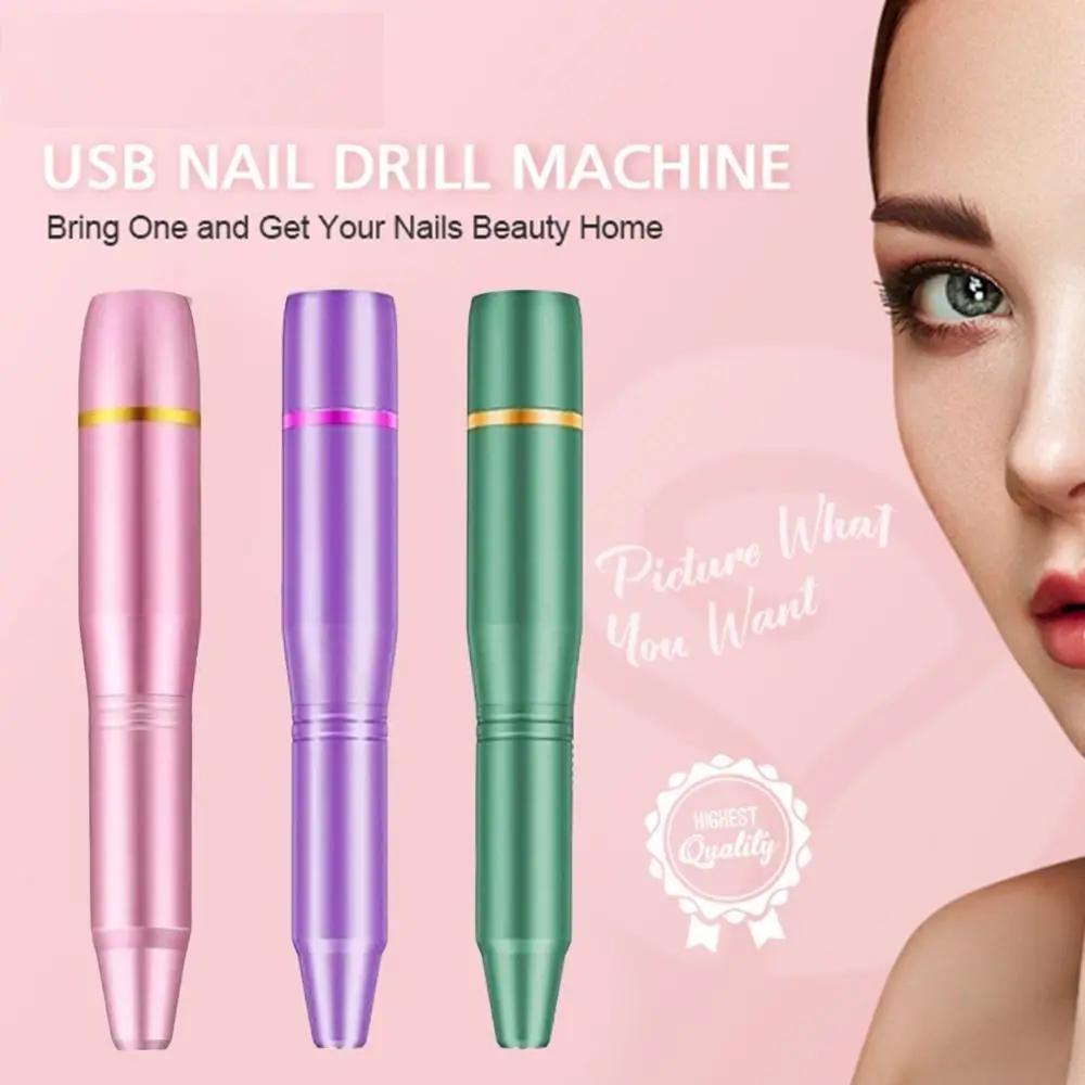 Nails Accessories Electric Nail Drill Pen USB Manicure Pedicure Drills Electric Nail Sander Driller Gel Polishing Tools