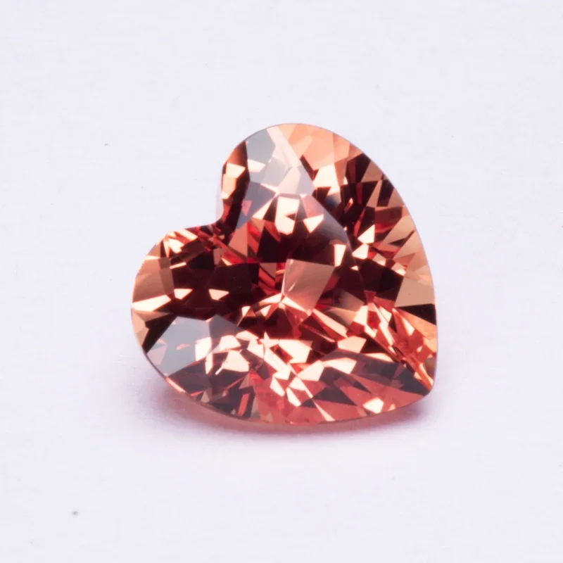 

Lab Grown Sapphire Orange Color Heart Shape Gemstone for Charms Jewelry Making DIY Ring Materials Selectable AGL Certificate