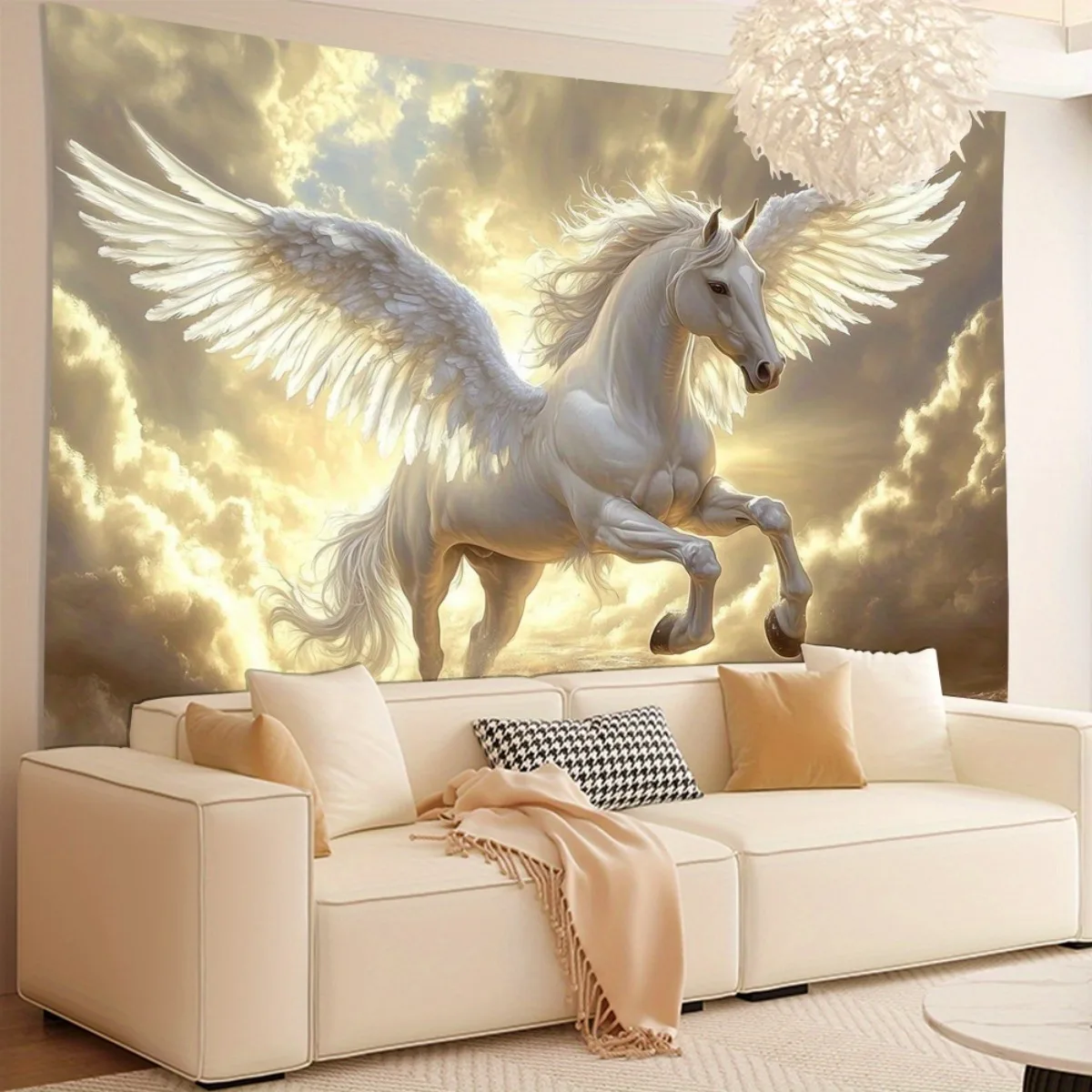 Epic Pegasus Flying Fantasy Wall Mural Canvas Print for Living Room Home Decor Art