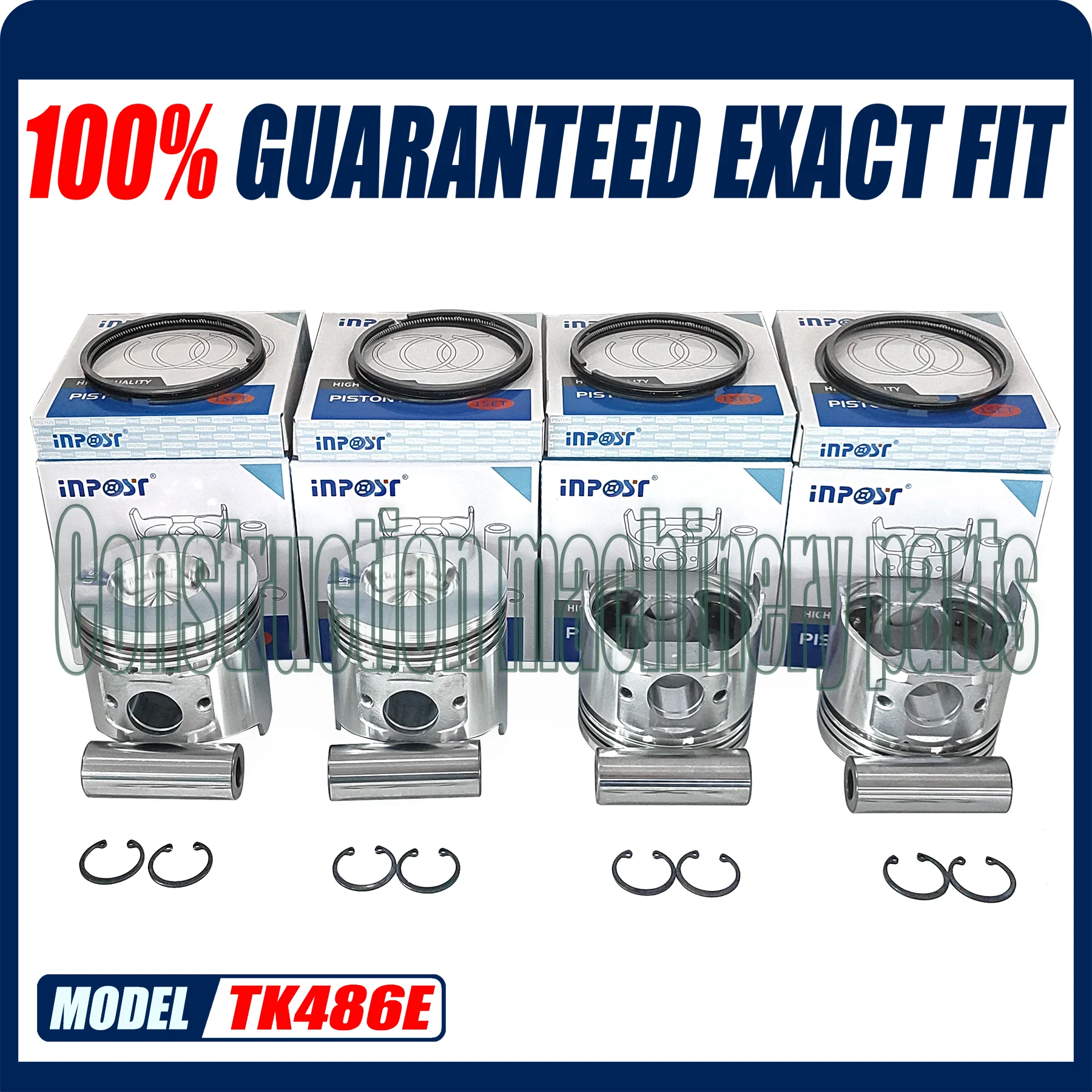 TK486E Piston Ring Set For Yanmar TK486E 4TNE86 Engine 86mm*2+2+4