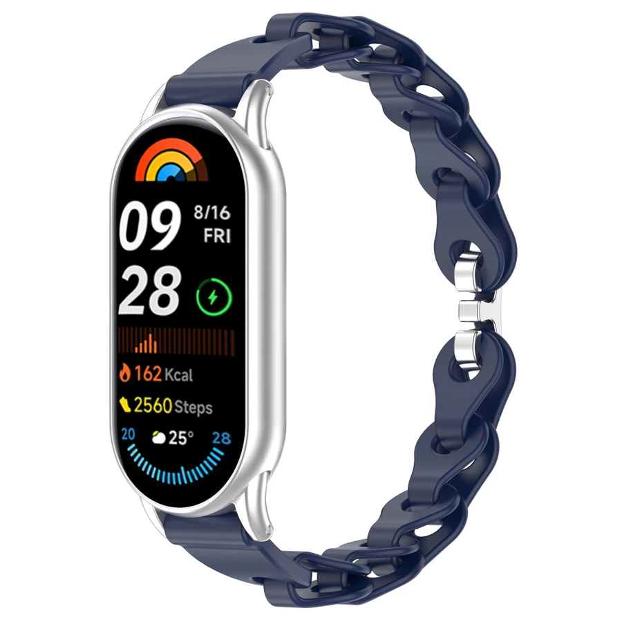 Holle Siliconen Band Voor Xiaomi Mi Band 10 9 8 Officiële Stijl Repalcement Horlogeband Armband voor Xiaomi Mi Band 8 9 10 Band