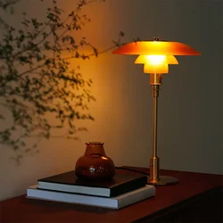 Lampe de table LED en verre design danois moderne, lecture de chevet, chambre à coucher, salon, décor d'étude, expédition sous 48 heures