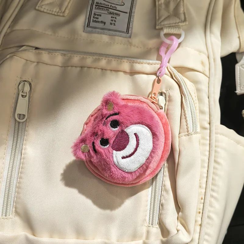 ديزني لوسو محفظة المفاتيح Kawaii المحافظ أنيمي الكرتون لطيف محفظة نسائية للعملات المعدنية للأطفال حقيبة قطيفة المحمولة محفظة نسائية للعملات المعدنية الفتيات الهدايا