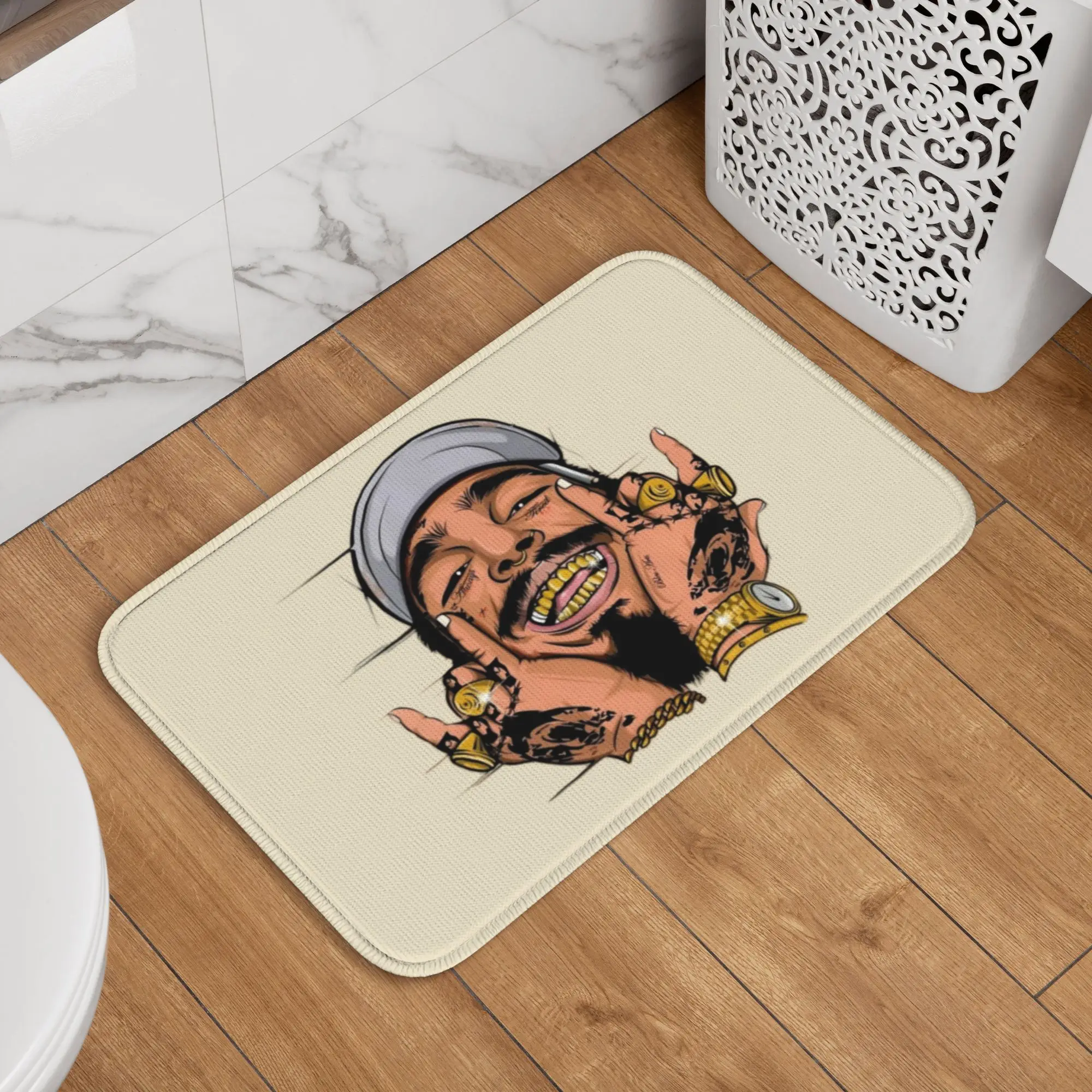 Custom Posts Malones American Popular Rapper  Front Door Floor Entrance Mat Indoor  Bath Kitchen Doormat Garage Carpet Rug