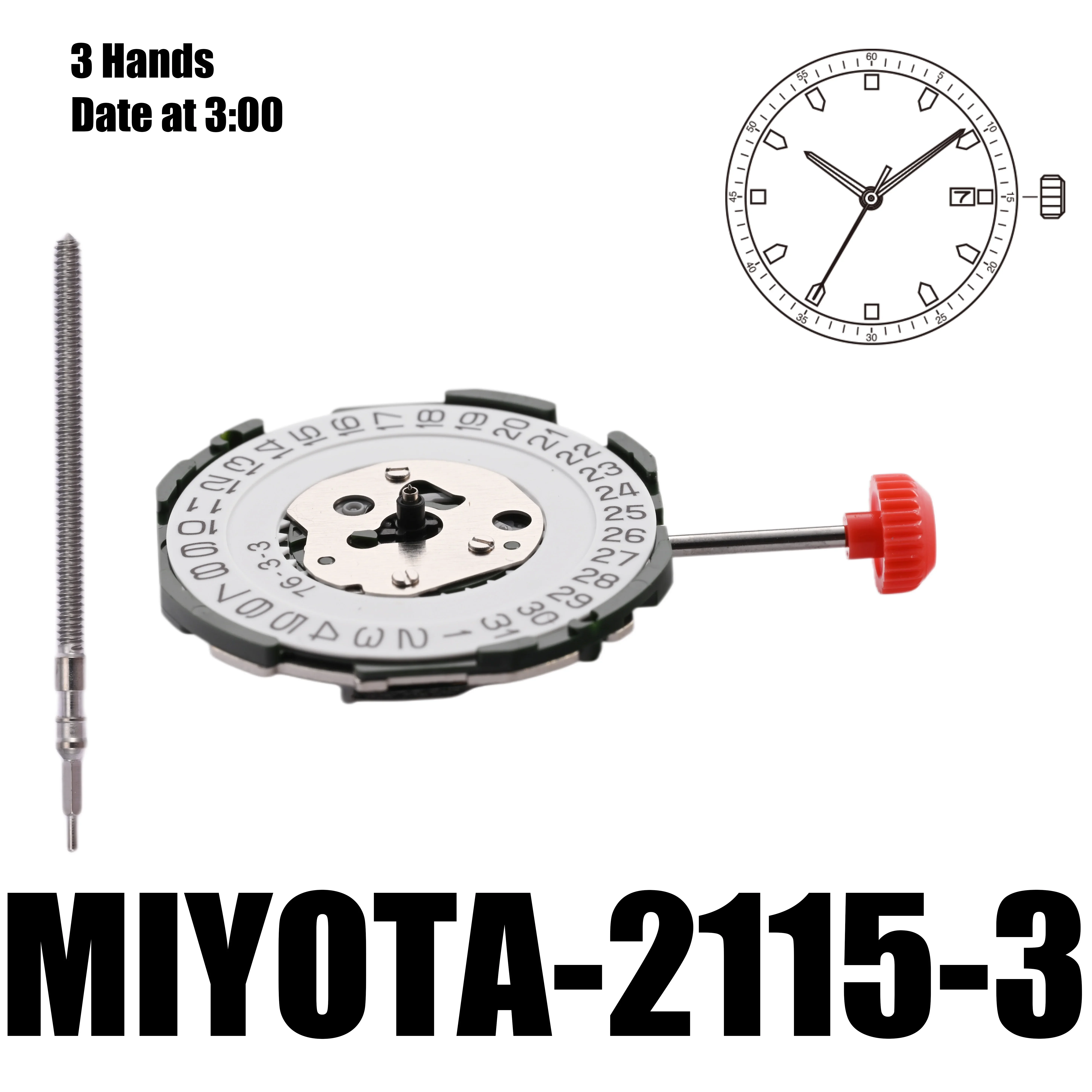 Miyota 2115 Quartz Movement Japona 2115-3 Movement Watch Parts Repair Accessories With Date Display Calendar Japan Movement