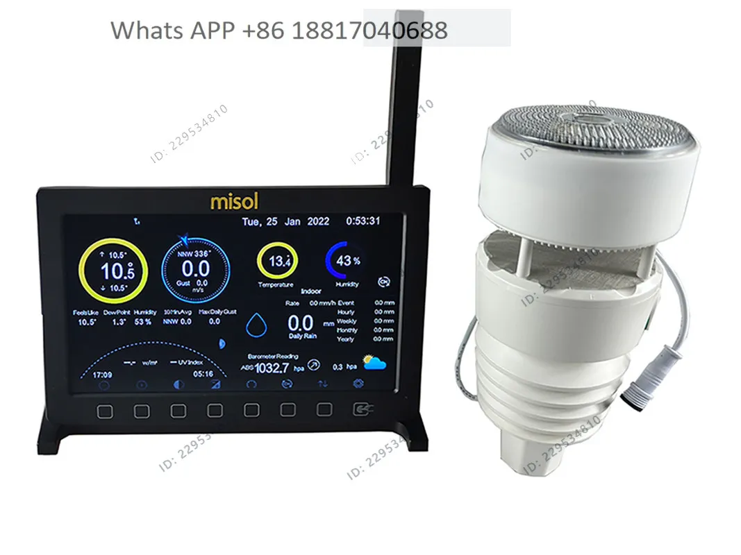 1 Accompanying bed, misol  weather station, wind speed, wind direction, rainfall, temperature, humidity,