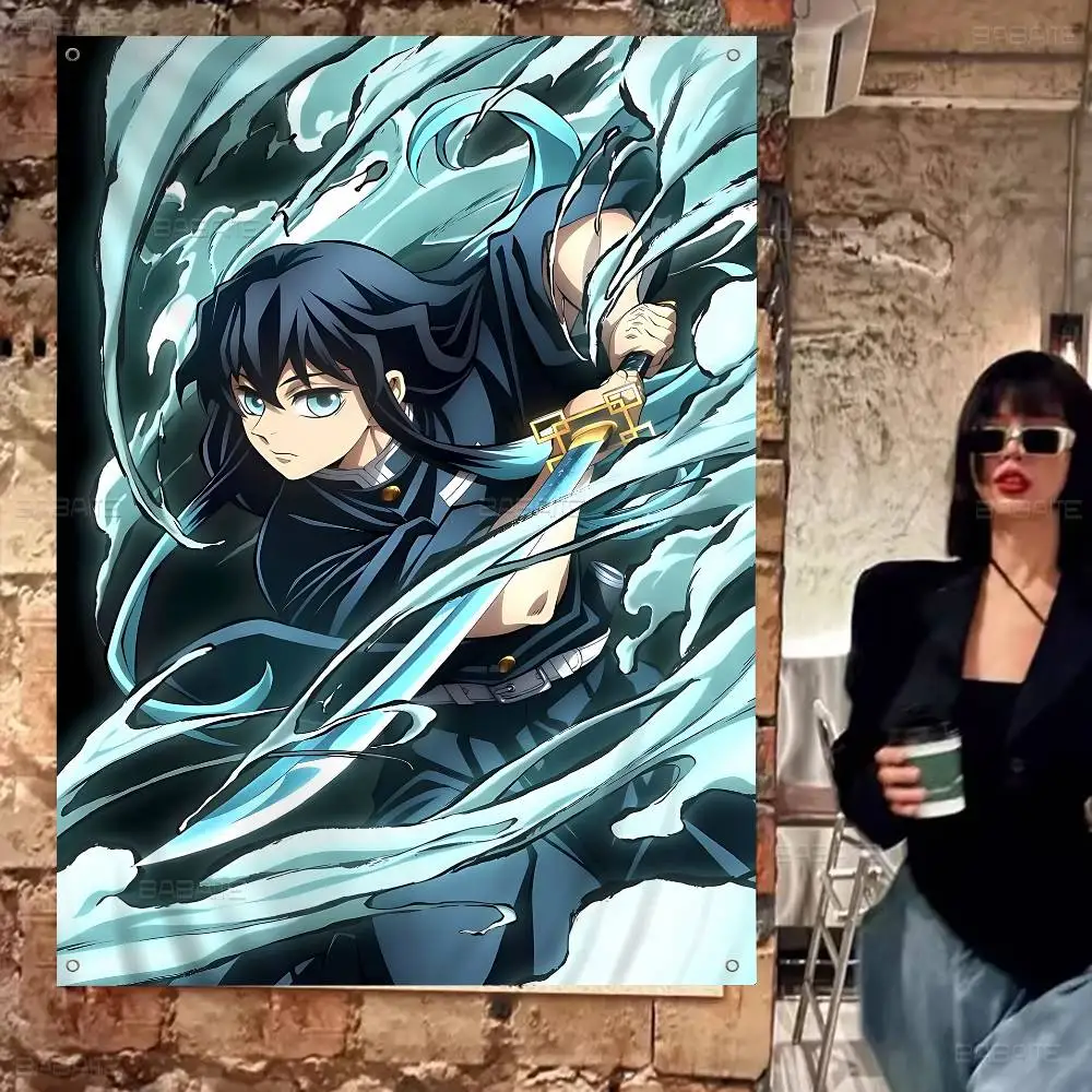 Muichiro Tokito Cartoon-Flagge, Kunst, Science-Fiction-Raum, Heimdekoration, Wandbehang, Heimdekoration, Banner